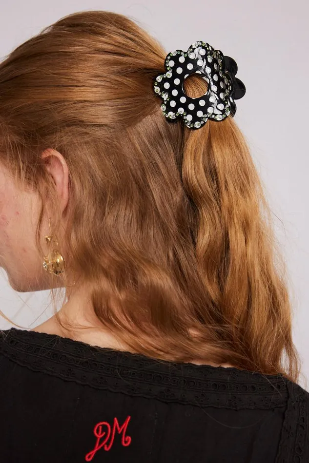 Women Damson Madder Hair Accessories Recycled Daisy Spot Hair Clip