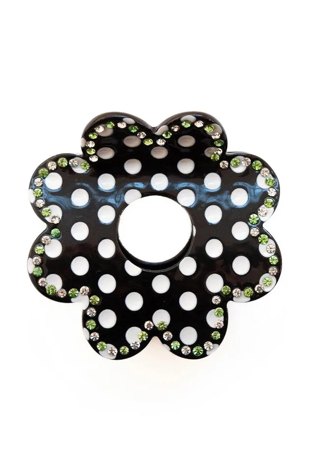 Women Damson Madder Hair Accessories Recycled Daisy Spot Hair Clip