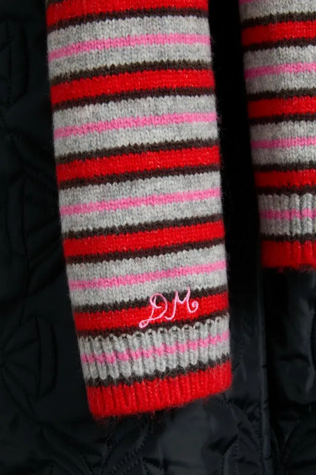 Women Damson Madder Hats Hooded Scarf In Stripe