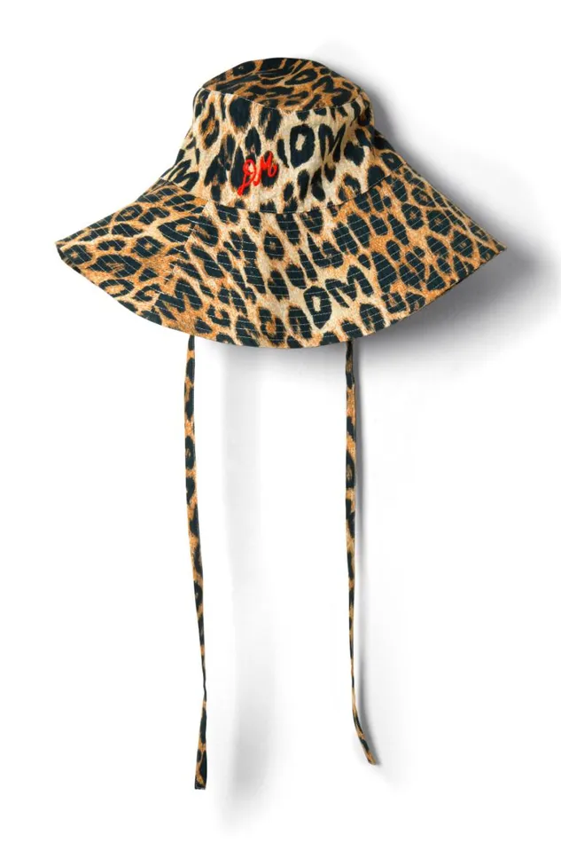 Women Damson Madder Hats Leopard Print Sunhat