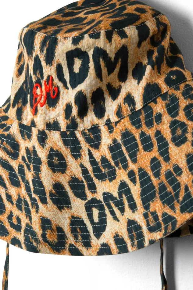 Women Damson Madder Hats Leopard Print Sunhat