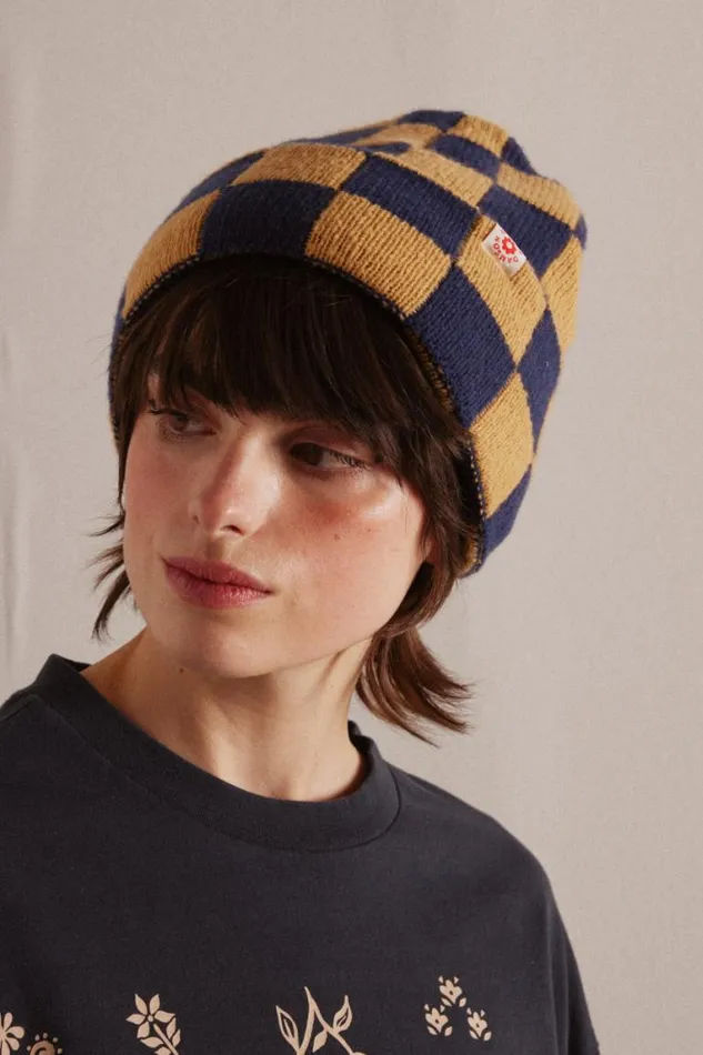 Women Damson Madder Hats Square Beanie