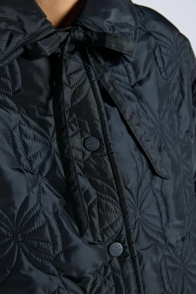 Women Damson Madder Jackets and Coats Aubrey Quilted Coat Black Bows