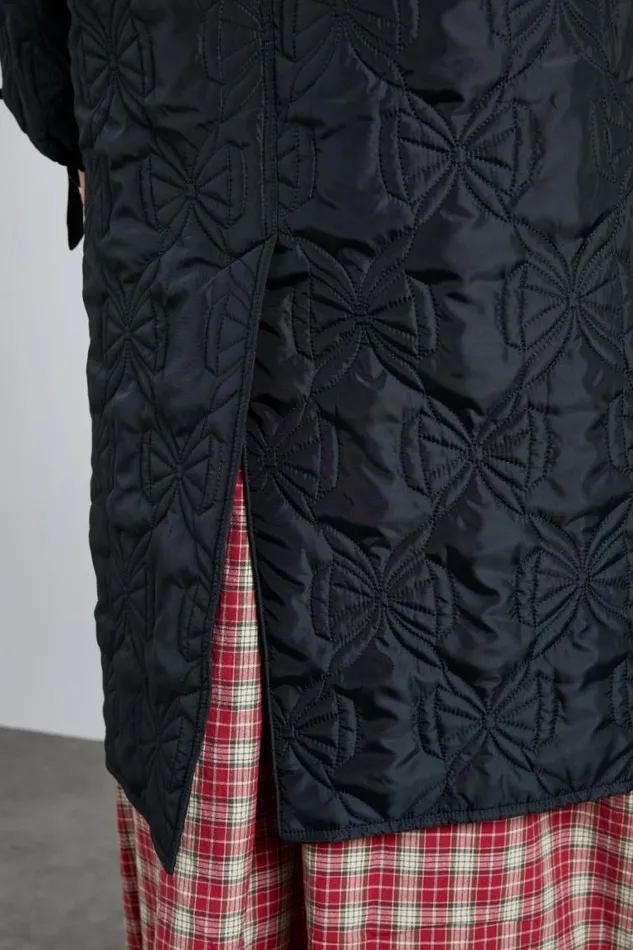 Women Damson Madder Jackets and Coats Aubrey Quilted Coat Black Bows
