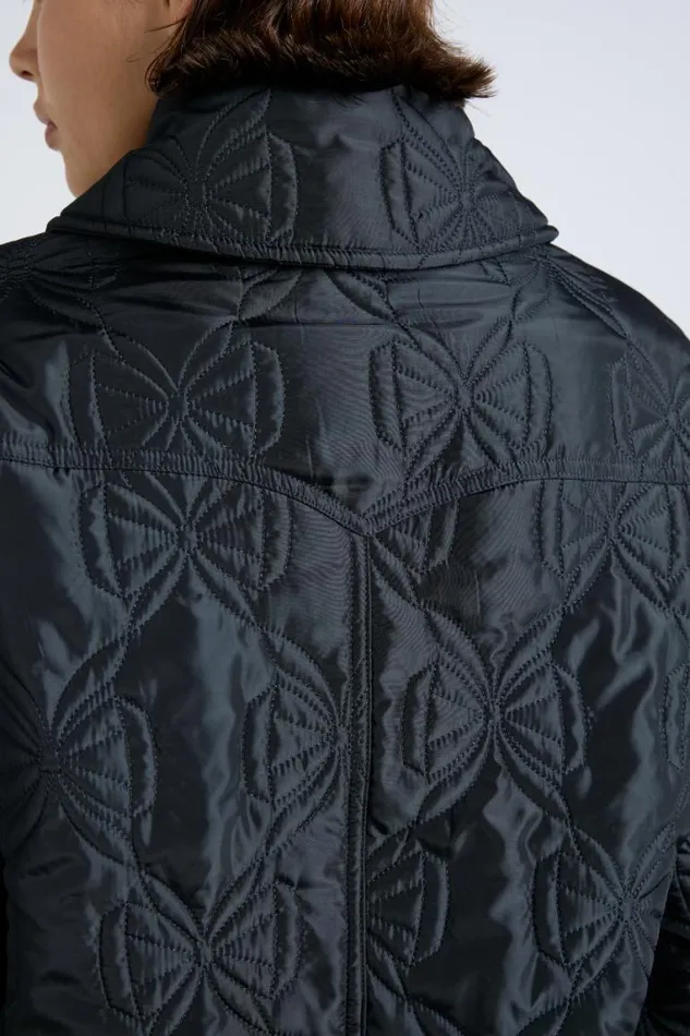 Women Damson Madder Jackets and Coats Aubrey Quilted Coat Black Bows