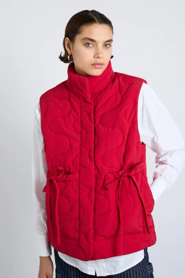 Women Damson Madder Jackets and Coats Celeste Gilet 8211 Chilli Red
