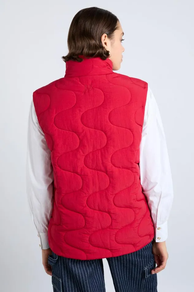 Women Damson Madder Jackets and Coats Celeste Gilet 8211 Chilli Red