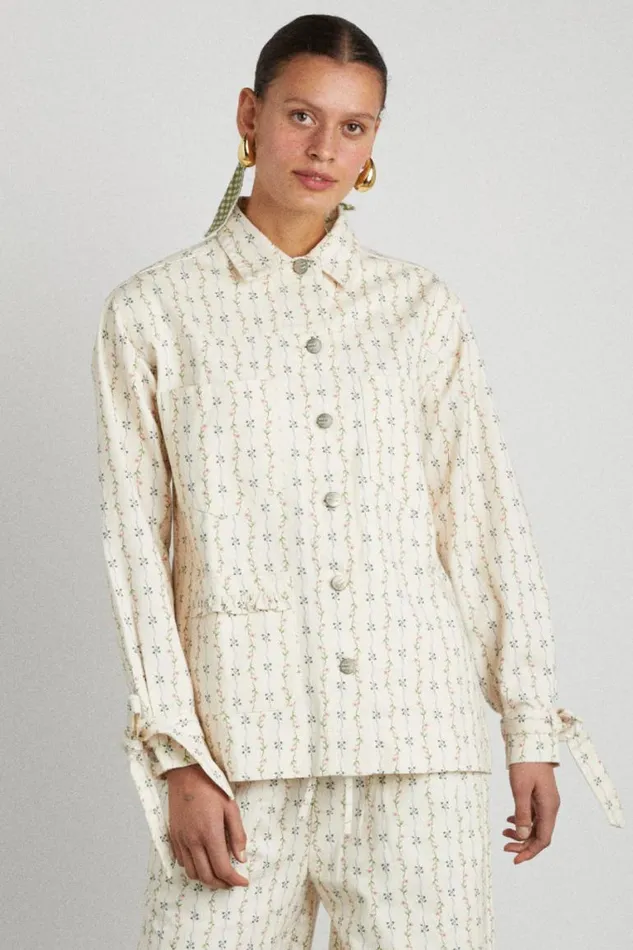 Women Damson Madder Jackets and Coats Goodnature Denim Shacket 8211 Floral Stripe Women Damson Madder Jackets and Coats Goodnature Denim Shacket 8211 Floral Stripe
