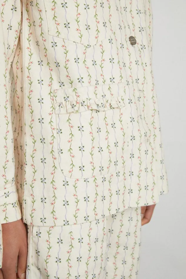 Women Damson Madder Jackets and Coats Goodnature Denim Shacket 8211 Floral Stripe