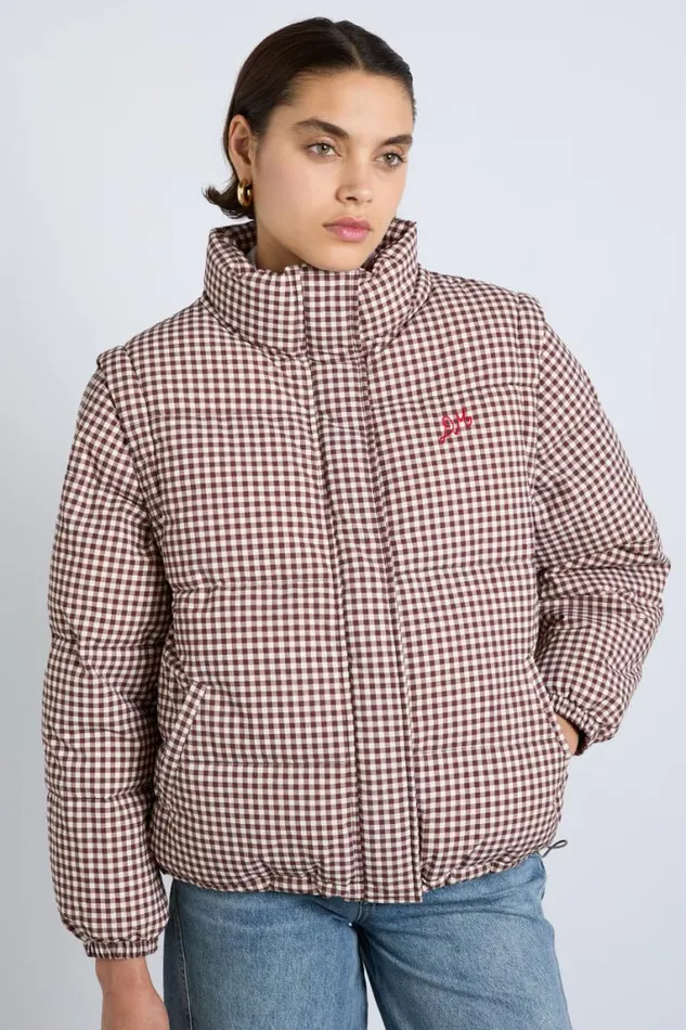 Women Damson Madder Jackets and Coats Jennifer Check Puffer 8211 Chocolate Gingham Women Damson Madder Jackets and Coats Jennifer Check Puffer 8211 Chocolate Gingham