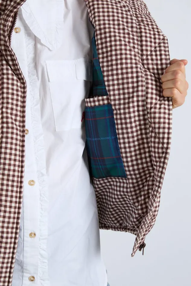 Women Damson Madder Jackets and Coats Jennifer Check Puffer 8211 Chocolate Gingham