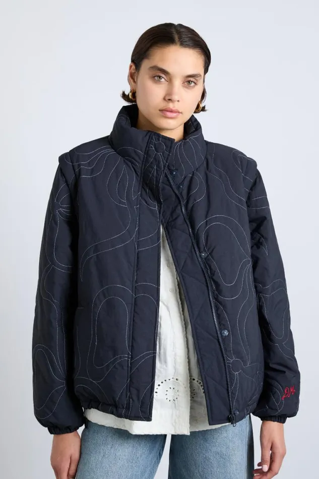 Women Damson Madder Jackets and Coats Jennifer Puffer 8211 Bow Stitch