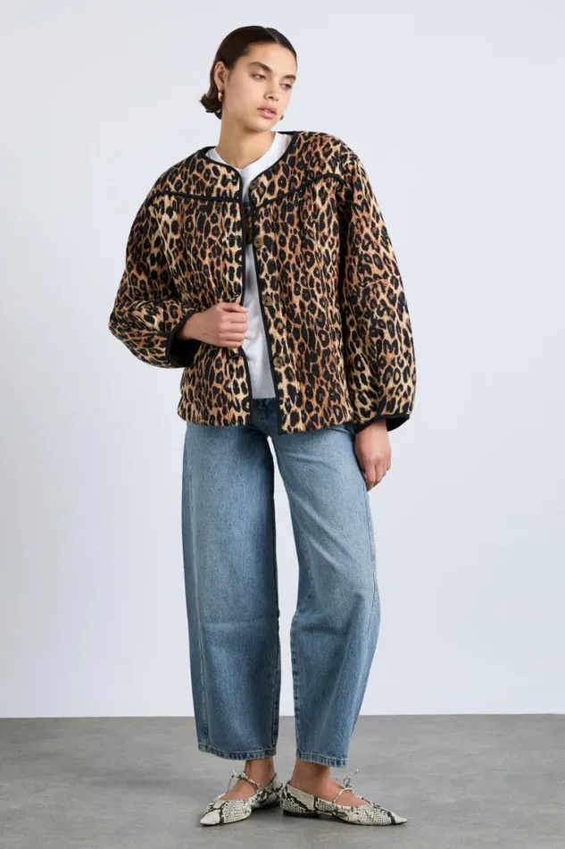 Women Damson Madder Jackets and Coats Macy Quilted Jacket 8211 Leopard
