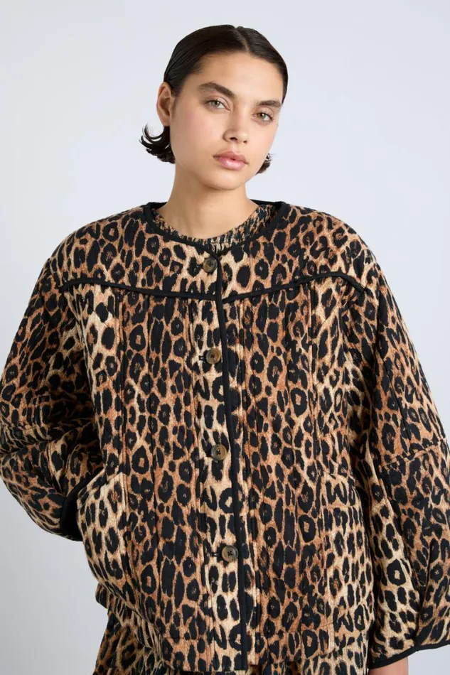 Women Damson Madder Jackets and Coats Macy Quilted Jacket 8211 Leopard