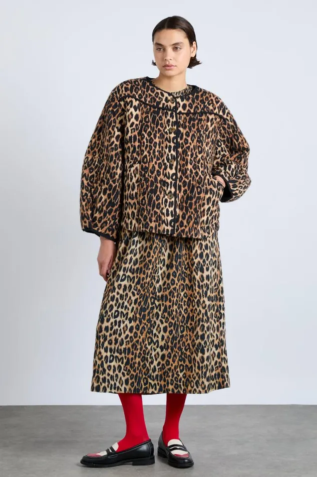 Women Damson Madder Jackets and Coats Macy Quilted Jacket 8211 Leopard