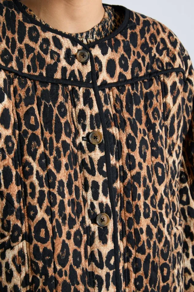 Women Damson Madder Jackets and Coats Macy Quilted Jacket 8211 Leopard