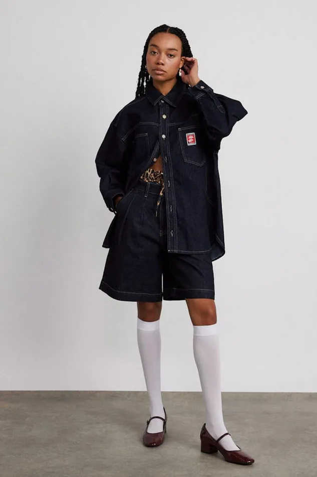 Women Damson Madder Jackets and Coats Nova Oversized Shacket 8211 Indigo
