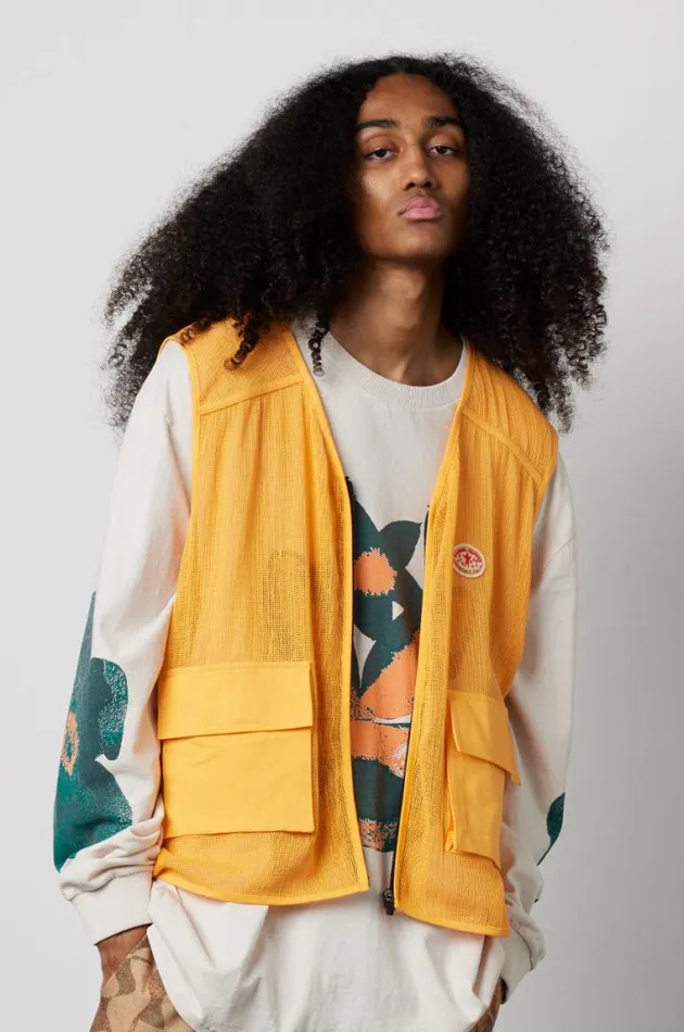 Women Damson Madder Jackets and Coats Orange Fisherman Gilet