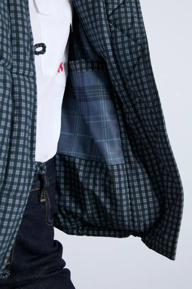 Women Damson Madder Jackets and Coats Pearl Check Puffer 8211 Navy Gingham