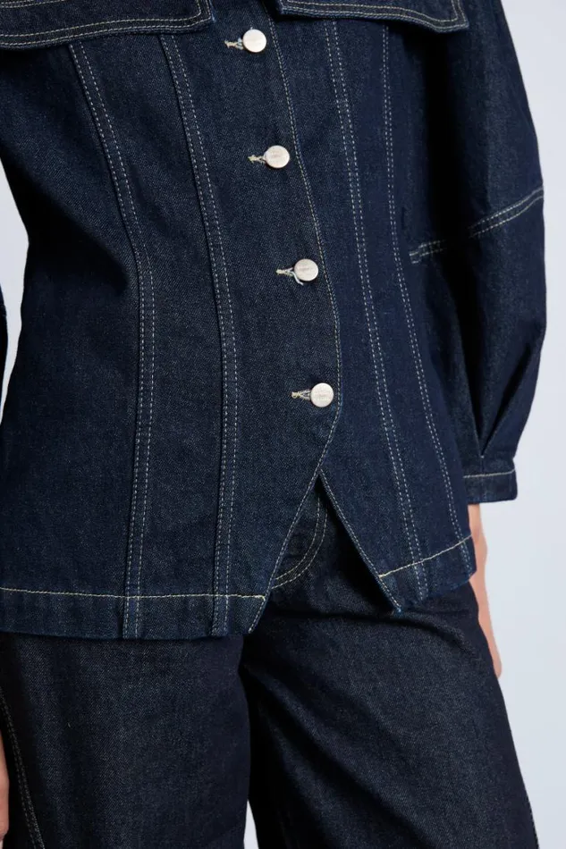 Women Damson Madder Jackets and Coats Sailor Denim Jacket 8211 Dark Indigo