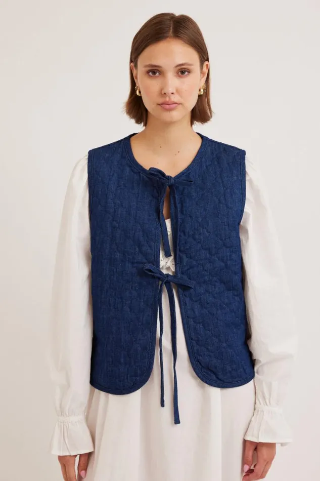 Women Damson Madder Jackets and Coats Tilly Gilet 8211 Denim