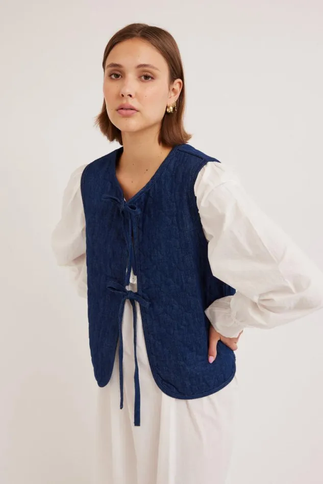 Women Damson Madder Jackets and Coats Tilly Gilet 8211 Denim