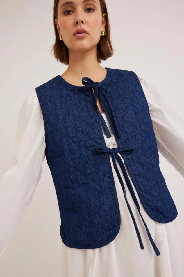 Women Damson Madder Jackets and Coats Tilly Gilet 8211 Denim
