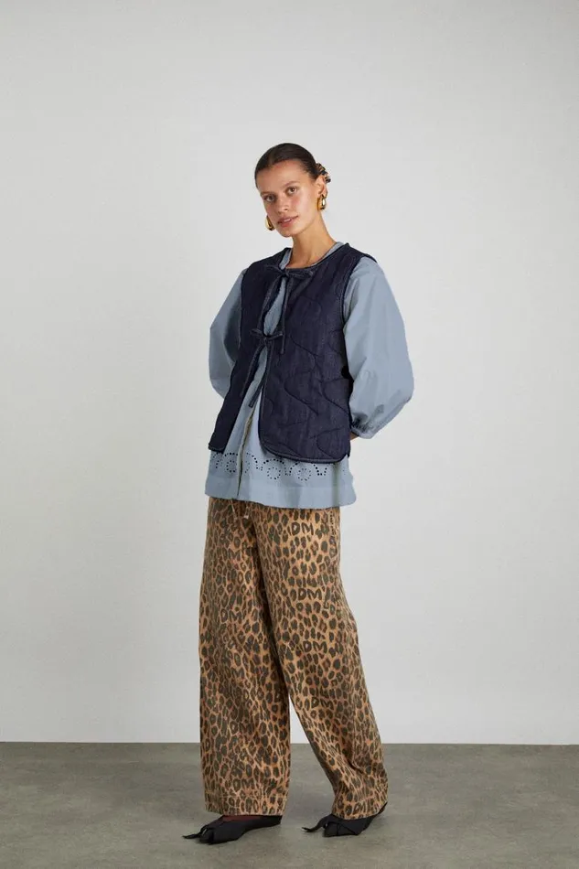 Women Damson Madder Jackets and Coats Tilly Gilet 8211 Indigo Organic Denim
