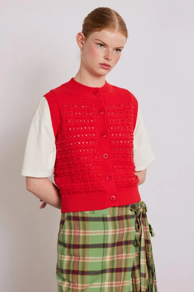 Women Damson Madder Knitwear Aggie Knitted Tank 8211 Red