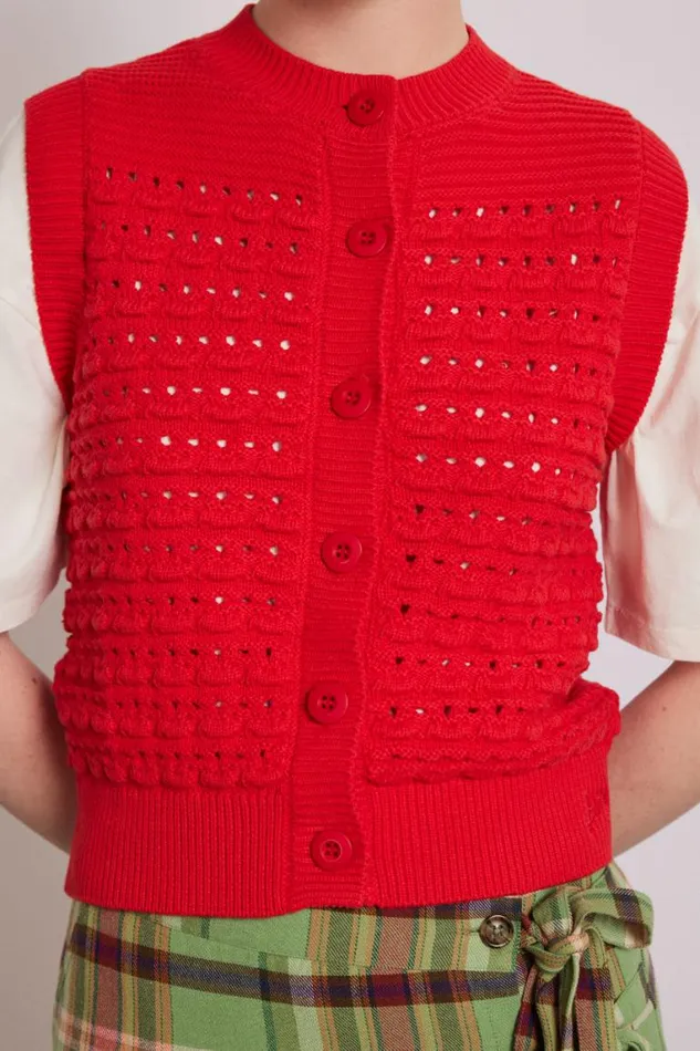 Women Damson Madder Knitwear Aggie Knitted Tank 8211 Red