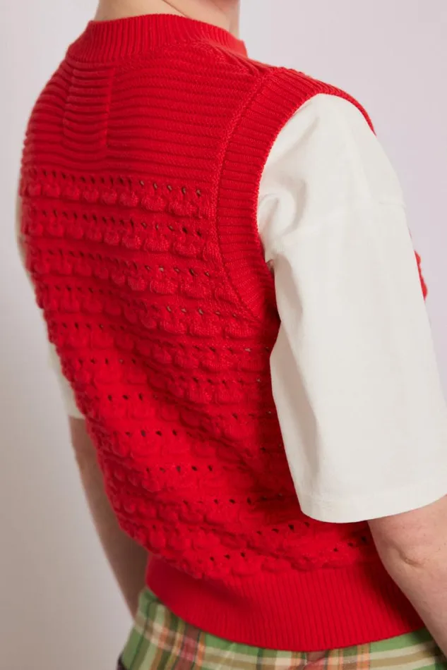 Women Damson Madder Knitwear Aggie Knitted Tank 8211 Red