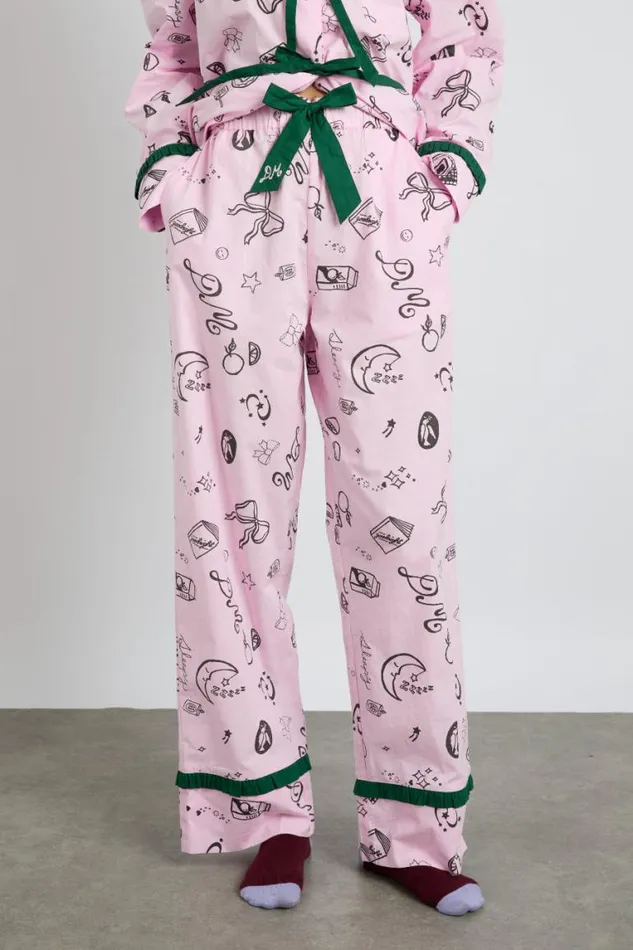 Women Damson Madder Nightwear Antonella Pj Set 8211 Pink Sleep Symbols
