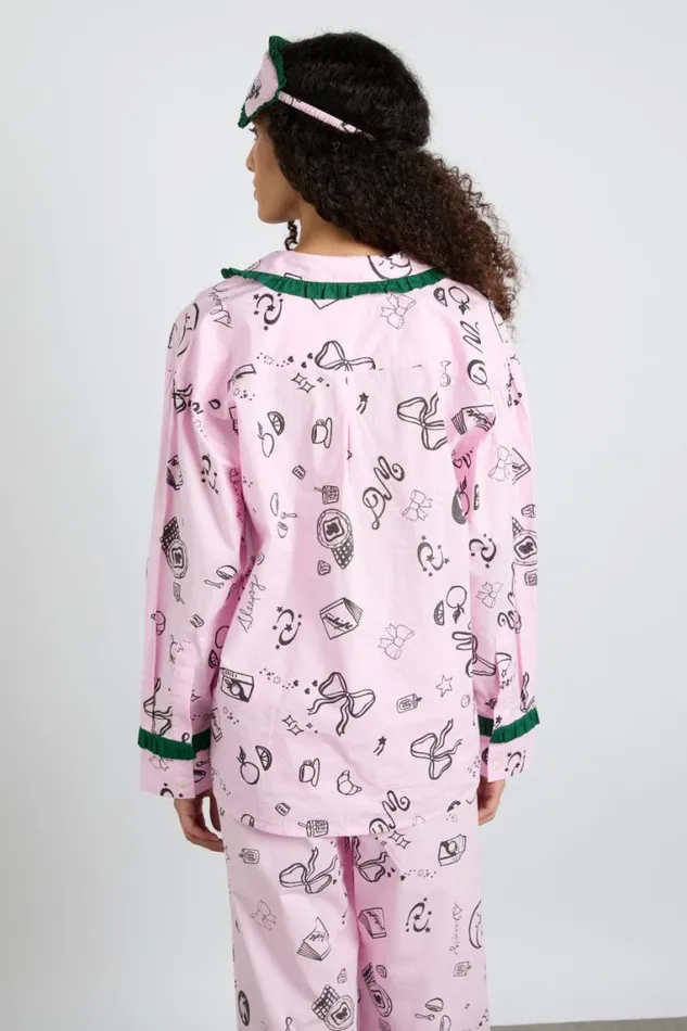 Women Damson Madder Nightwear Antonella Pj Set 8211 Pink Sleep Symbols