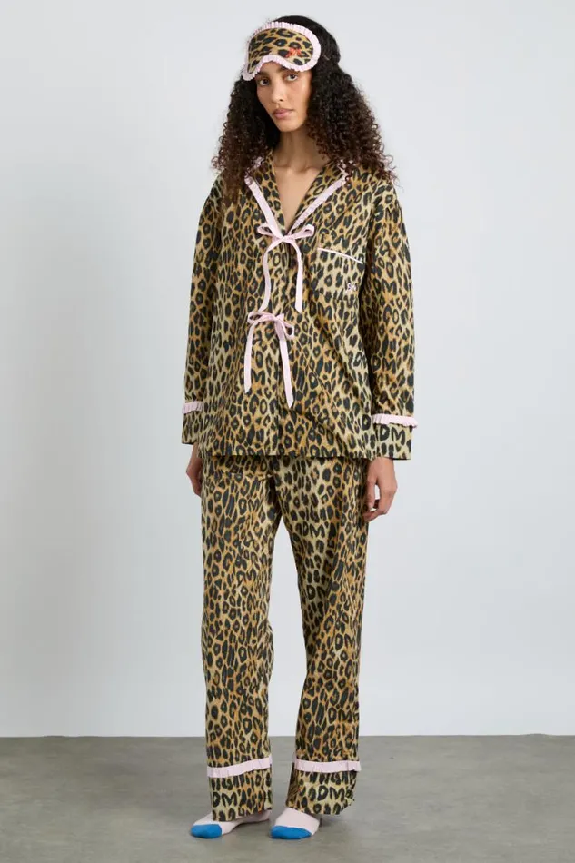 Women Damson Madder Nightwear Antonella Pj Set Leopard