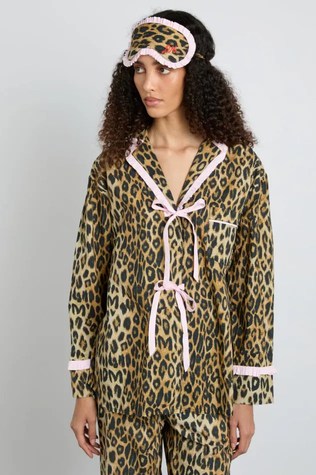Women Damson Madder Nightwear Antonella Pj Set Leopard