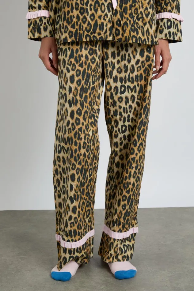 Women Damson Madder Nightwear Antonella Pj Set Leopard