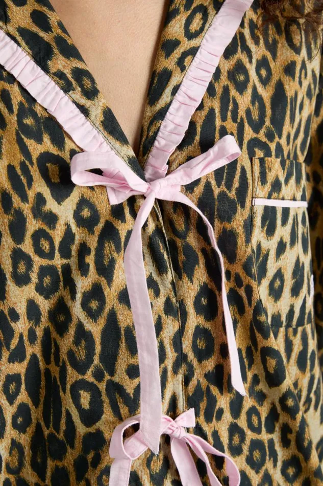 Women Damson Madder Nightwear Antonella Pj Set Leopard