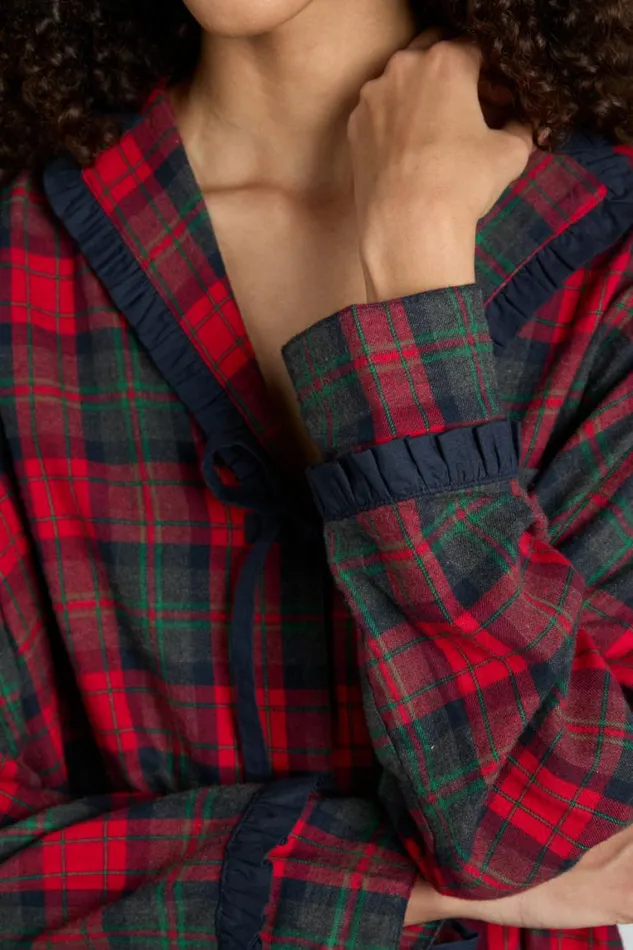 Women Damson Madder Nightwear Antonella Pj Set Red Tartan