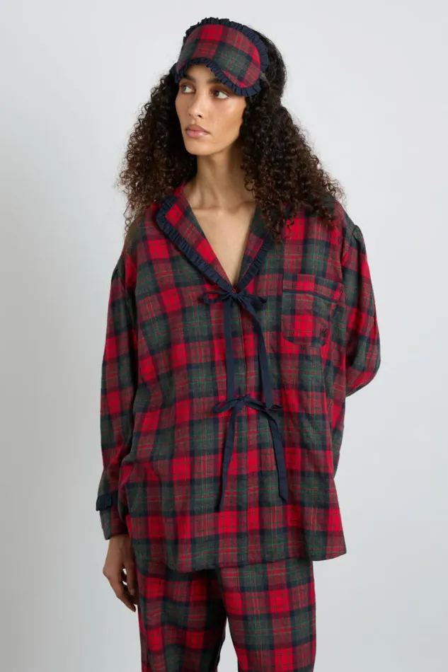Women Damson Madder Nightwear Antonella Pj Set Red Tartan