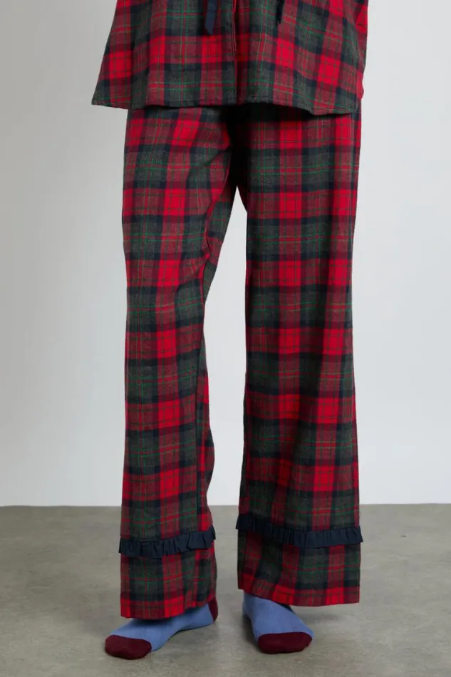 Women Damson Madder Nightwear Antonella Pj Set Red Tartan