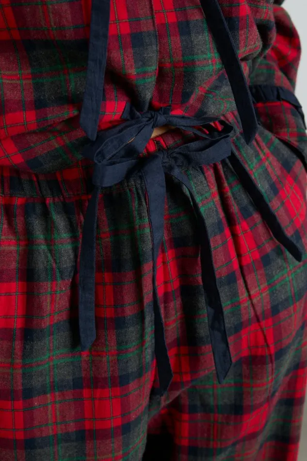 Women Damson Madder Nightwear Antonella Pj Set Red Tartan