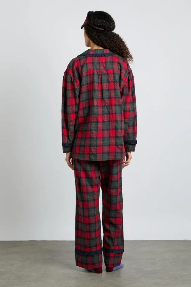 Women Damson Madder Nightwear Antonella Pj Set Red Tartan