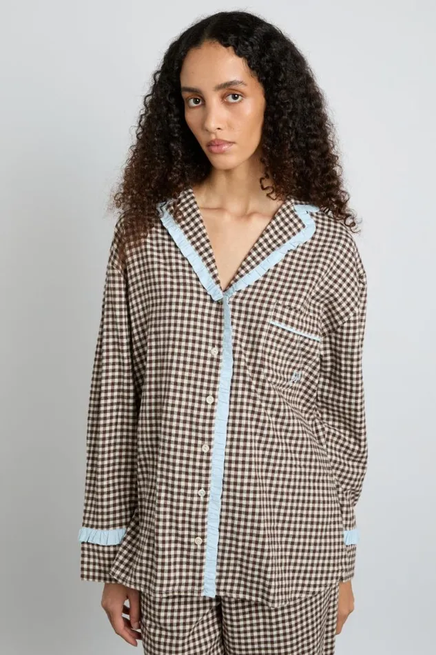 Women Damson Madder Nightwear Antonia Pj Set Brown Gingham
