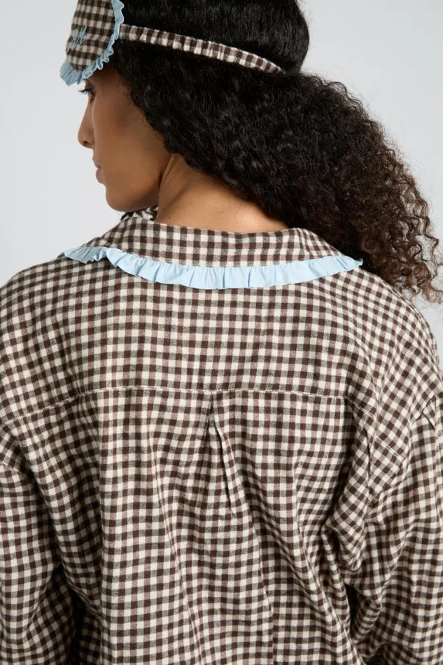 Women Damson Madder Nightwear Antonia Pj Set Brown Gingham