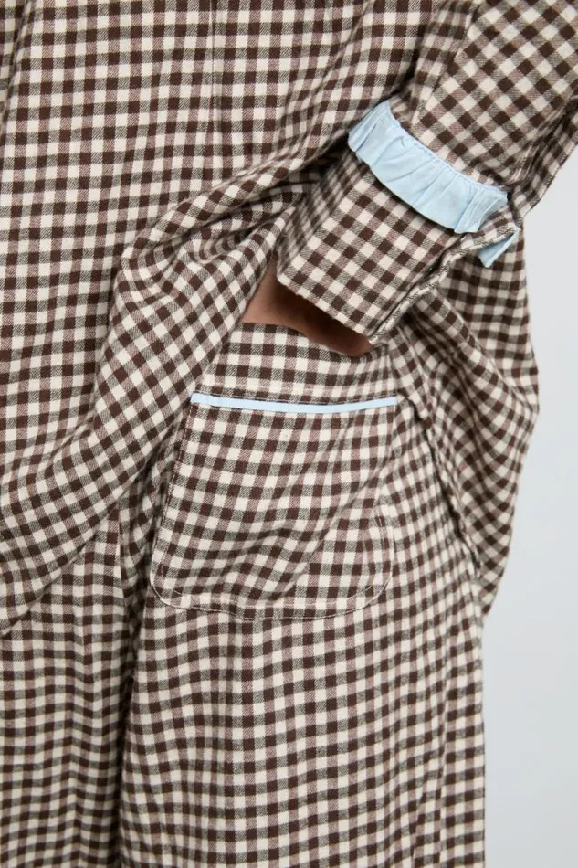 Women Damson Madder Nightwear Antonia Pj Set Brown Gingham