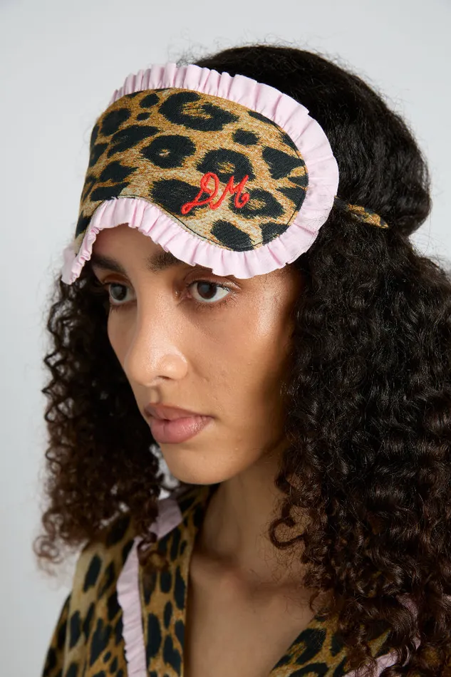 Women Damson Madder Nightwear Damson Pj Eye Mask 8211 Leopard