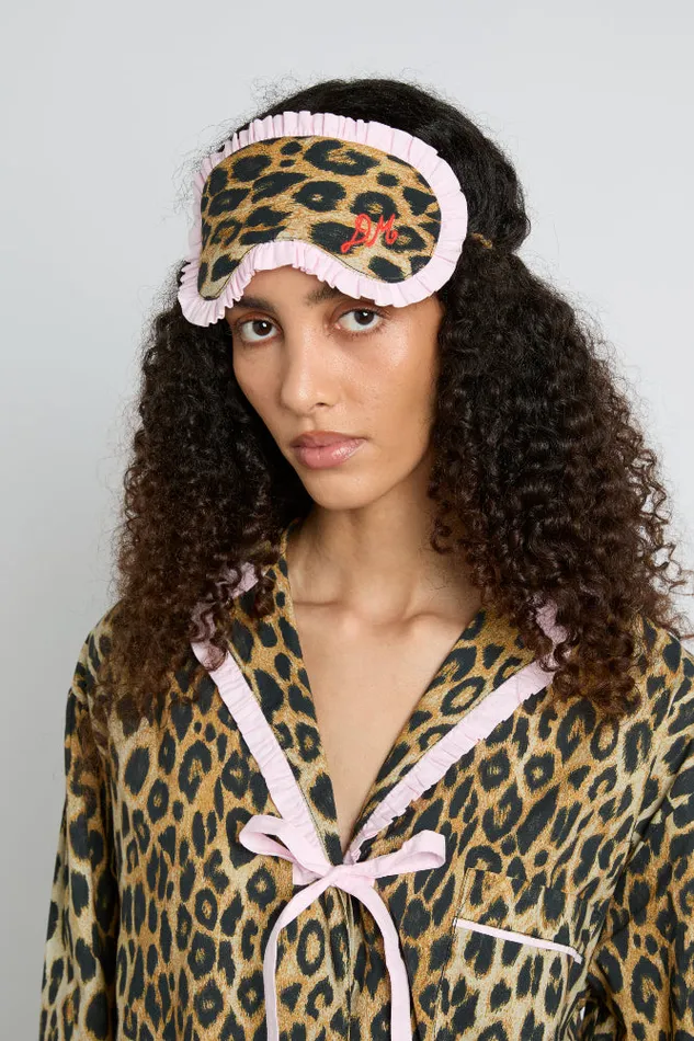 Women Damson Madder Nightwear Damson Pj Eye Mask 8211 Leopard
