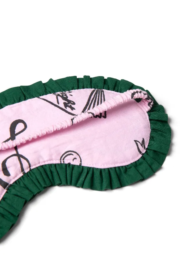 Women Damson Madder Nightwear Damson Pj Eye Mask 8211 Pink Symbols