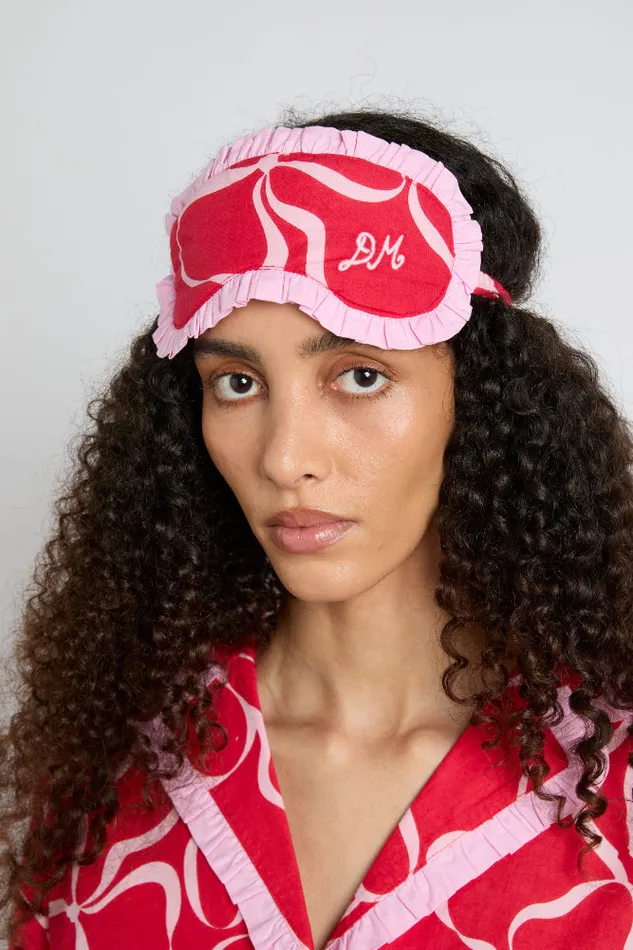 Women Damson Madder Nightwear Damson Pj Eye Mask 8211 Red Bows