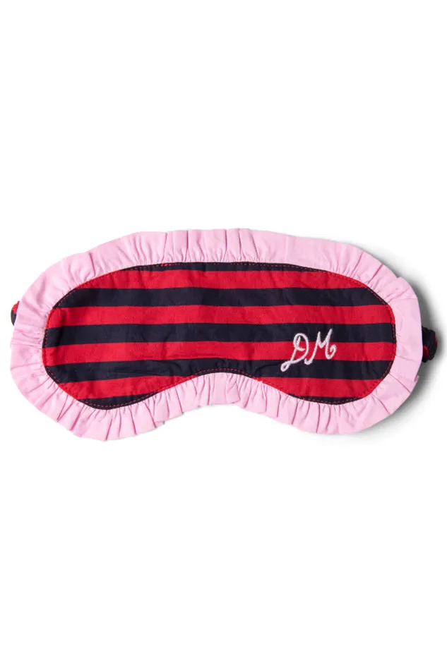Women Damson Madder Nightwear Damson Pj Eye Mask 8211 Rednavy Stripe